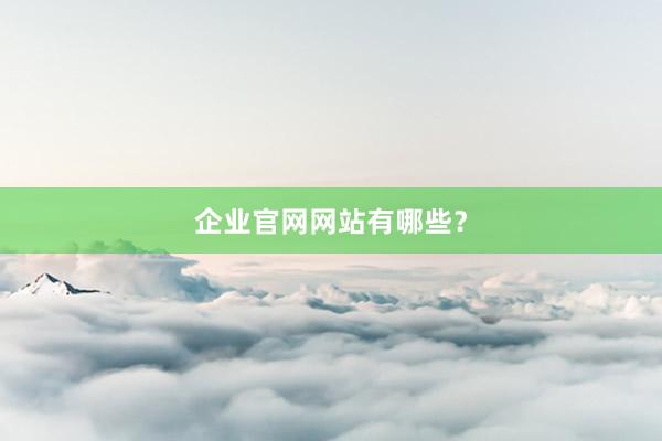 企业官网网站有哪些？